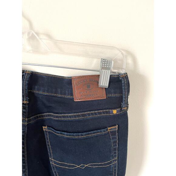 Lucky Sweet' N Straight Mid Rise Straight Denim Jeans Dark Blue Wash 27/4 Ankle - Picture 9 of 11
